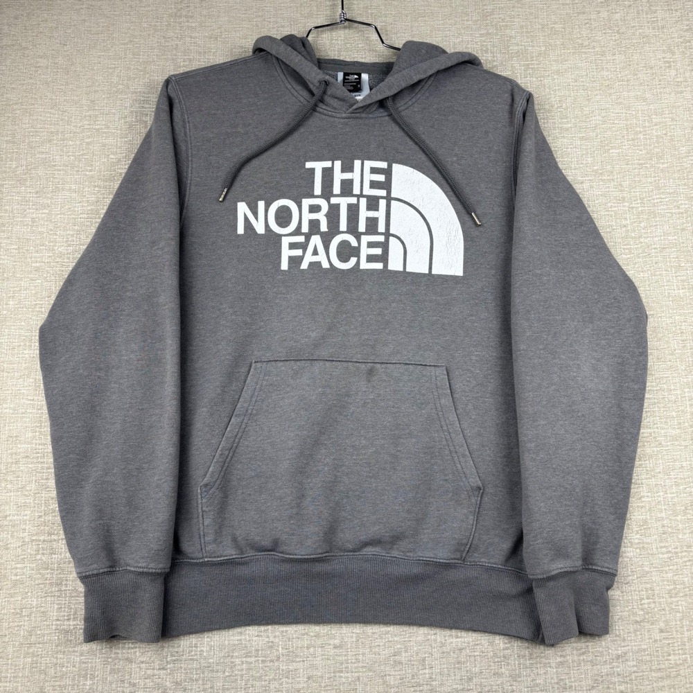 The North Face Mens Gray Circular Design Logo Hoodie Size Medium